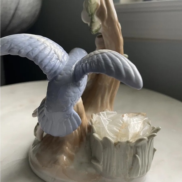 VINTAGE Hummingbird with Flowers Votive Candle Holder Ceramic Centerpiece - Picture 2 of 5